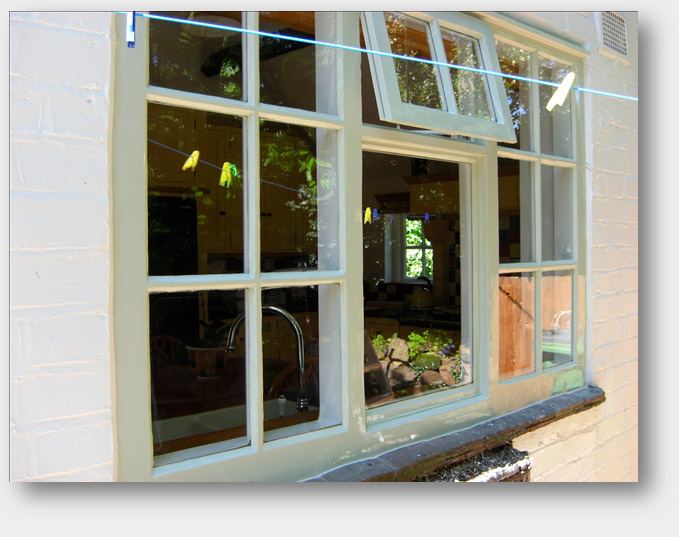 Fully restored window frame